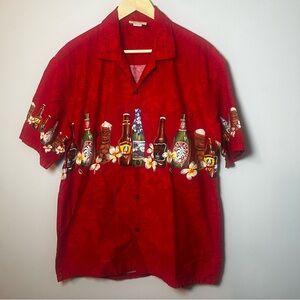 Winnie Fashion Hawaiian Shirt Men’s XL Beer Bottle Tiki Mug Honolulu Aloha Maui